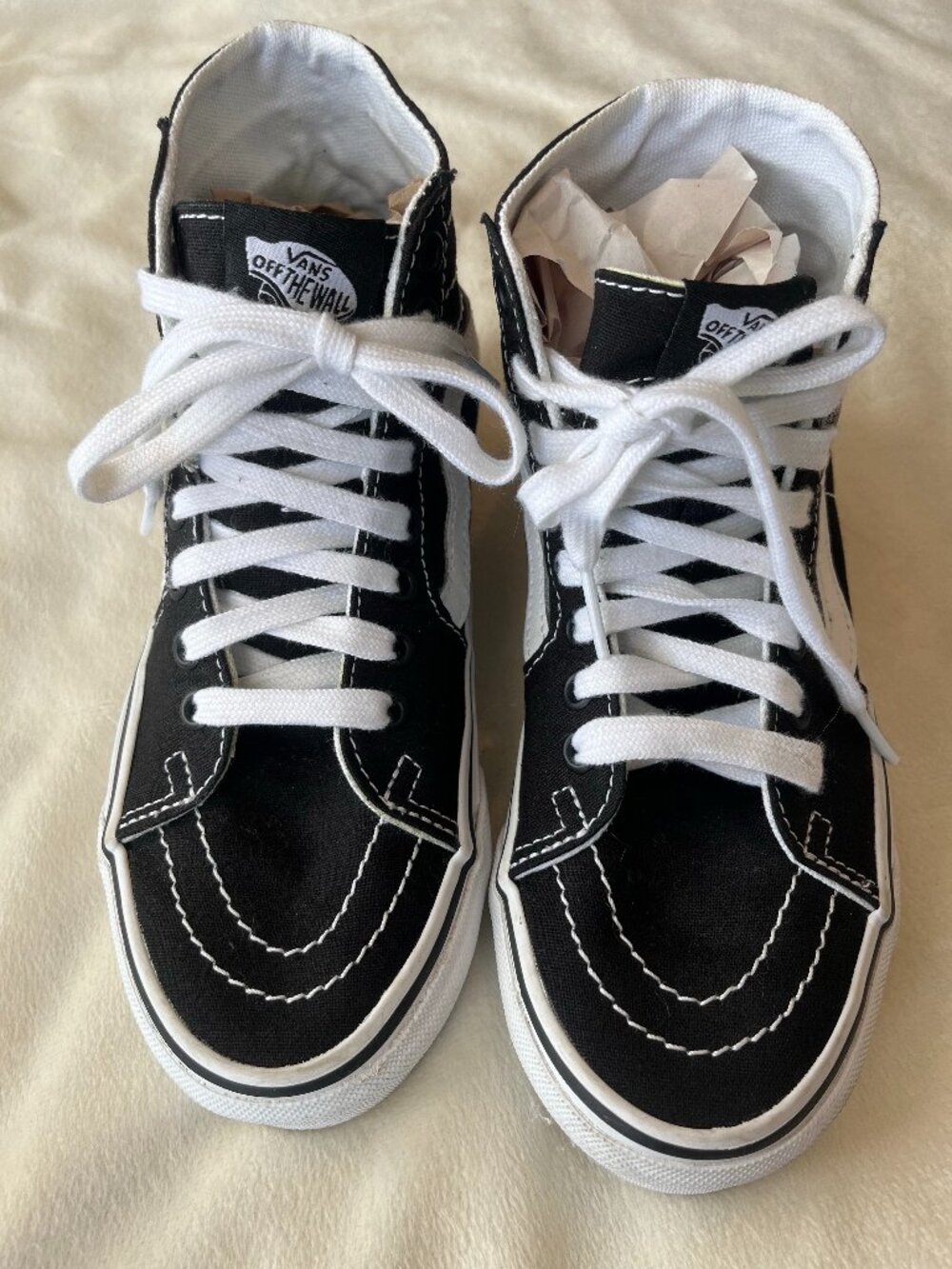 Vans Sk8-Hi Black & White High Top Sneakers Women's 5.5